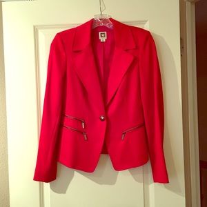 Cherry red blazer. Size 4P. EUC.